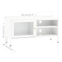 TV-Schrank aus Stahl und weißem Glas, 90 x 30 x 44 cm von vidaXL, TV-Möbel - Ref: Foro24-336056, Preis: 74,71 €, Rabatt: %