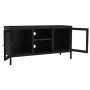 Mueble para el televisor acero y vidrio negro 105x35x52 cm de vidaXL, Muebles TV - Ref: Foro24-336058, Precio: 97,99 €, Descu...