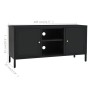 Mueble para el televisor acero y vidrio negro 105x35x52 cm de vidaXL, Muebles TV - Ref: Foro24-336058, Precio: 97,99 €, Descu...