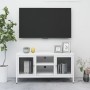 TV-Ständer aus Stahl und weißem Glas 105x35x52 cm von vidaXL, TV-Möbel - Ref: Foro24-336059, Preis: 92,09 €, Rabatt: %