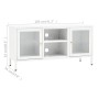 TV-Ständer aus Stahl und weißem Glas 105x35x52 cm von vidaXL, TV-Möbel - Ref: Foro24-336059, Preis: 92,09 €, Rabatt: %