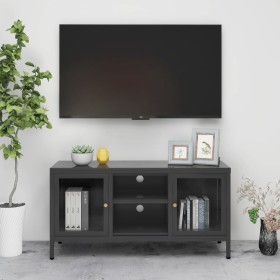 Steel and anthracite gray glass TV cabinet 105x35x52 cm by vidaXL, TV Furniture - Ref: Foro24-336060, Price: 92,09 €, Discoun...