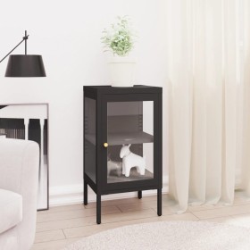 Black steel and glass sideboard 38x35x70 cm by vidaXL, Sideboards - Ref: Foro24-336061, Price: 95,81 €, Discount: %