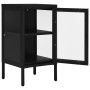 Black steel and glass sideboard 38x35x70 cm by vidaXL, Sideboards - Ref: Foro24-336061, Price: 95,81 €, Discount: %