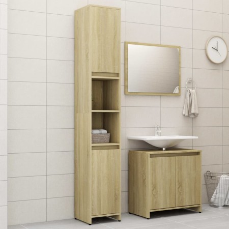 Sonoma Oak Engineered Wood 3-Piece Bathroom Furniture Set by vidaXL, Bathroom furniture - Ref: Foro24-3056937, Price: 148,55 ...