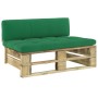 Zentrales Sofa aus grün imprägnierten Gartenpaletten aus Kiefernholz von vidaXL, Modulare Sofas für den Außenbereich - Ref: F...