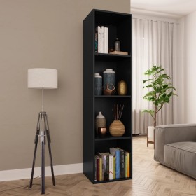 Black plywood bookcase/TV cabinet 36x30x143 cm by vidaXL, Bookcases and shelves - Ref: Foro24-800145, Price: 62,61 €, Discoun...