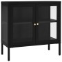 Black steel and glass sideboard 70x35x70 cm by vidaXL, Sideboards - Ref: Foro24-336064, Price: 159,99 €, Discount: %