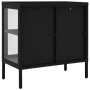 Black steel and glass sideboard 70x35x70 cm by vidaXL, Sideboards - Ref: Foro24-336064, Price: 159,99 €, Discount: %