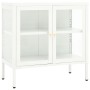 Aparador de acero y vidrio blanco 70x35x70 cm de vidaXL, Aparadores - Ref: Foro24-336065, Precio: 149,99 €, Descuento: %