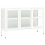 Aparador de acero y vidrio blanco 105x35x70 cm de vidaXL, Aparadores - Ref: Foro24-336068, Precio: 182,65 €, Descuento: %