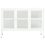 Aparador de acero y vidrio blanco 105x35x70 cm de vidaXL, Aparadores - Ref: Foro24-336068, Precio: 182,65 €, Descuento: %