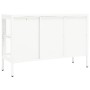 Aparador de acero y vidrio blanco 105x35x70 cm de vidaXL, Aparadores - Ref: Foro24-336068, Precio: 182,65 €, Descuento: %