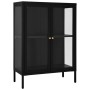 Aparador de acero y vidrio negro 75x35x105 cm de vidaXL, Aparadores - Ref: Foro24-336070, Precio: 178,05 €, Descuento: %