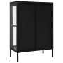 Aparador de acero y vidrio negro 75x35x105 cm de vidaXL, Aparadores - Ref: Foro24-336070, Precio: 178,05 €, Descuento: %