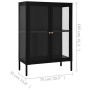 Aparador de acero y vidrio negro 75x35x105 cm de vidaXL, Aparadores - Ref: Foro24-336070, Precio: 178,05 €, Descuento: %