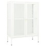 Aparador de acero y vidrio blanco 75x35x105 cm de vidaXL, Aparadores - Ref: Foro24-336071, Precio: 186,73 €, Descuento: %