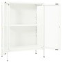 Aparador de acero y vidrio blanco 75x35x105 cm de vidaXL, Aparadores - Ref: Foro24-336071, Precio: 186,73 €, Descuento: %