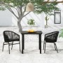 3-piece black garden dining set by vidaXL, Garden sets - Ref: Foro24-3099221, Price: 272,99 €, Discount: %