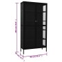 Steel and black tempered glass display case 90x40x180 cm by vidaXL, Lockers and storage cabinets - Ref: Foro24-336079, Price:...