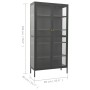 Anthracite gray steel and tempered glass display case 90x40x180 cm by vidaXL, Lockers and storage cabinets - Ref: Foro24-3360...