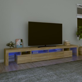 Mueble de TV con luces LED roble Sonoma 260x36,5x40 cm de vidaXL, Muebles TV - Ref: Foro24-3152780, Precio: 173,11 €, Descuen...