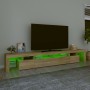 Mueble de TV con luces LED roble Sonoma 260x36,5x40 cm de vidaXL, Muebles TV - Ref: Foro24-3152780, Precio: 173,11 €, Descuen...