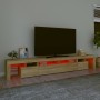 Mueble de TV con luces LED roble Sonoma 260x36,5x40 cm de vidaXL, Muebles TV - Ref: Foro24-3152780, Precio: 173,11 €, Descuen...