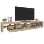 Mueble de TV con luces LED roble Sonoma 260x36,5x40 cm de vidaXL, Muebles TV - Ref: Foro24-3152780, Precio: 173,11 €, Descuen...