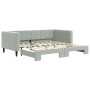 Sofá cama nido terciopelo gris claro 90x190 cm de vidaXL, Camas y somieres - Ref: Foro24-3196704, Precio: 266,68 €, Descuento: %