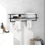 Black iron towel rack 95x25x22 cm by vidaXL, Towel racks - Ref: Foro24-336122, Price: 40,70 €, Discount: %