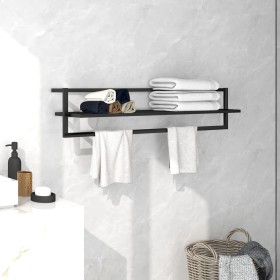 Black iron towel rack 95x25x22 cm by vidaXL, Towel racks - Ref: Foro24-336122, Price: 40,99 €, Discount: %