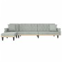 L-förmiges Schlafsofa aus hellgrauem Samt, 271 x 140 x 70 cm von vidaXL, Sofas - Ref: Foro24-3157276, Preis: 388,63 €, Rabatt: %