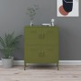 Olive green steel storage cabinet 80x35x101.5 cm by vidaXL, Lockers and storage cabinets - Ref: Foro24-336135, Price: 184,14 ...