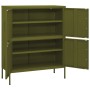 Olive green steel storage cabinet 80x35x101.5 cm by vidaXL, Lockers and storage cabinets - Ref: Foro24-336135, Price: 184,14 ...