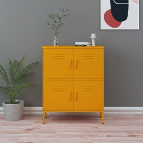 Mustard yellow steel storage cabinet 80x35x101.5 cm by vidaXL, Lockers and storage cabinets - Ref: Foro24-336137, Price: 203,...