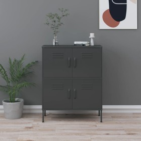 Anthracite gray steel storage cabinet 80x35x101.5 cm by vidaXL, Lockers and storage cabinets - Ref: Foro24-336141, Price: 190...