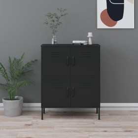 Black steel storage cabinet 80x35x101.5 cm by vidaXL, Lockers and storage cabinets - Ref: Foro24-336142, Price: 174,99 €, Dis...