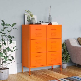 Orange steel storage cabinet 80x35x101.5 cm by vidaXL, Lockers and storage cabinets - Ref: Foro24-336147, Price: 246,10 €, Di...