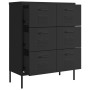 Black steel storage cabinet 80x35x101.5 cm by vidaXL, Lockers and storage cabinets - Ref: Foro24-336151, Price: 213,99 €, Dis...