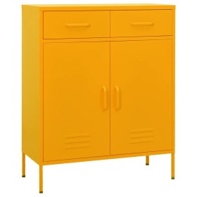 Mustard yellow steel storage cabinet 80x35x101.5 cm by vidaXL, Lockers and storage cabinets - Ref: Foro24-336155, Price: 211,...