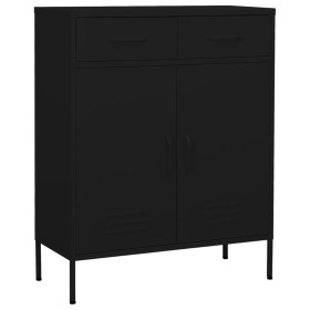 Black steel storage cabinet 80x35x101.5 cm by vidaXL, Lockers and storage cabinets - Ref: Foro24-336160, Price: 221,31 €, Dis...