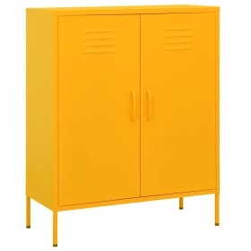 Mustard yellow steel storage cabinet 80x35x101.5 cm by vidaXL, Lockers and storage cabinets - Ref: Foro24-336164, Price: 202,...