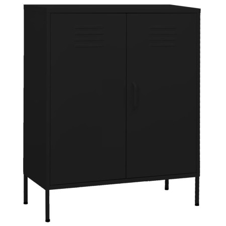 Black steel storage cabinet 80x35x101.5 cm by vidaXL, Lockers and storage cabinets - Ref: Foro24-336169, Price: 180,90 €, Dis...