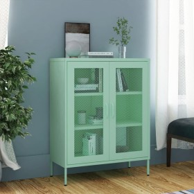 Mint green steel storage cabinet 80x35x101.5 cm by vidaXL, Lockers and storage cabinets - Ref: Foro24-336176, Price: 152,59 €...