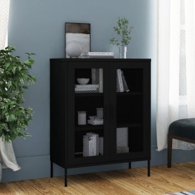 Black steel storage cabinet 80x35x101.5 cm by vidaXL, Lockers and storage cabinets - Ref: Foro24-336178, Price: 156,99 €, Dis...