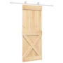 Puerta corredera con herrajes madera maciza de pino 80x210 cm de vidaXL, Puertas - Ref: Foro24-3203095, Precio: 172,97 €, Des...