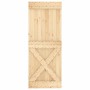 Puerta corredera con herrajes madera maciza de pino 80x210 cm de vidaXL, Puertas - Ref: Foro24-3203095, Precio: 172,97 €, Des...