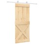 Sliding door with solid pine wood hardware 85x210 cm by vidaXL, Doors - Ref: Foro24-3203096, Price: 198,82 €, Discount: %