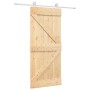 Puerta corredera con herrajes madera maciza de pino 90x210 cm de vidaXL, Puertas - Ref: Foro24-3203085, Precio: 247,99 €, Des...